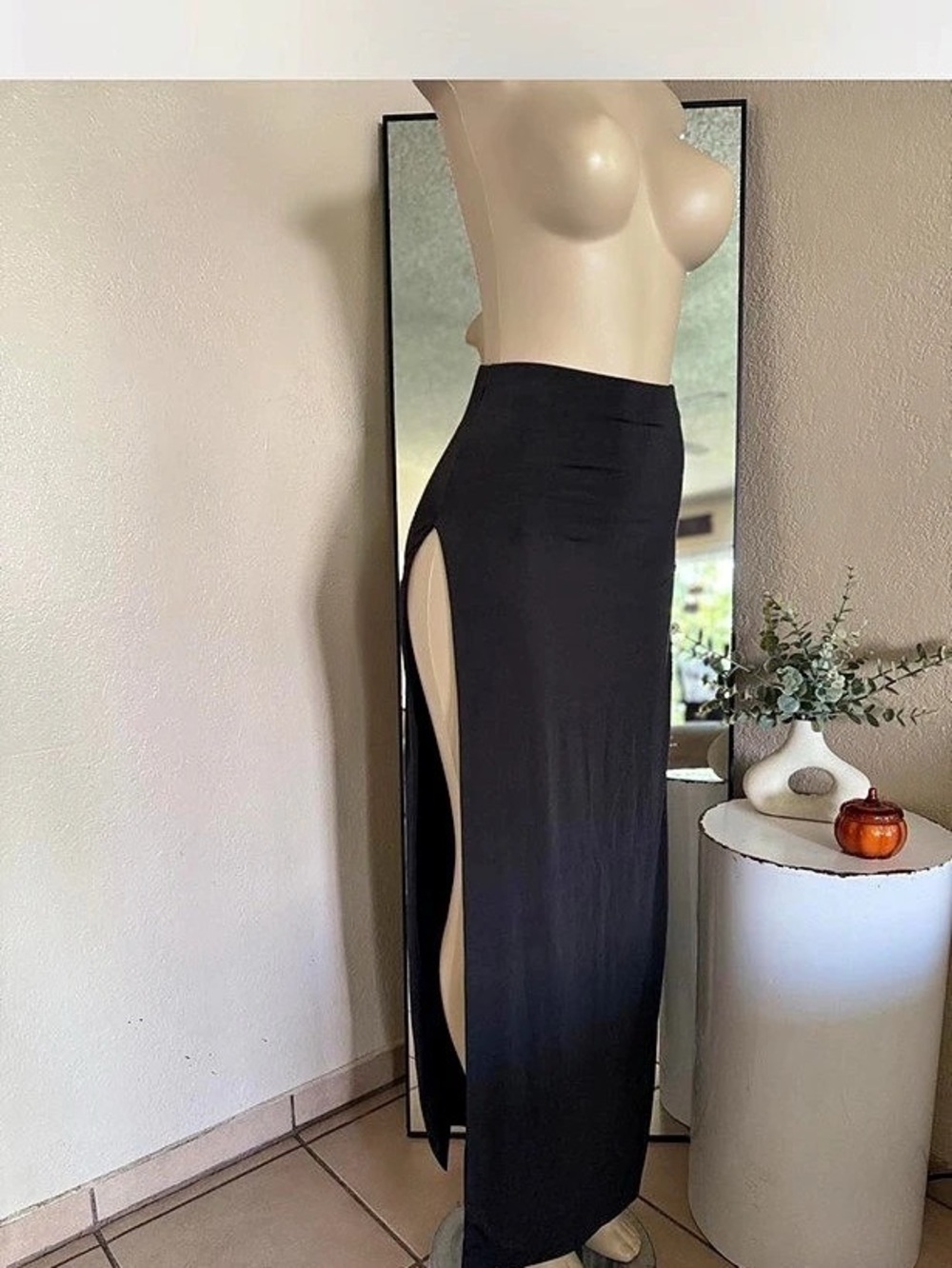 Fashion Nova Mia Toi Skirt Black Maxi Skirt Size Large NWT